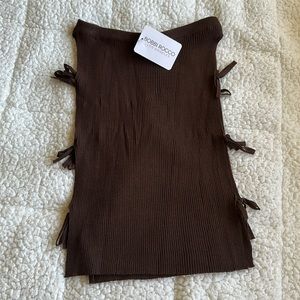 BOBBI ROCCO KNIT SKIRT WITH SIDE CUT OUTS IN ESPRESSO
